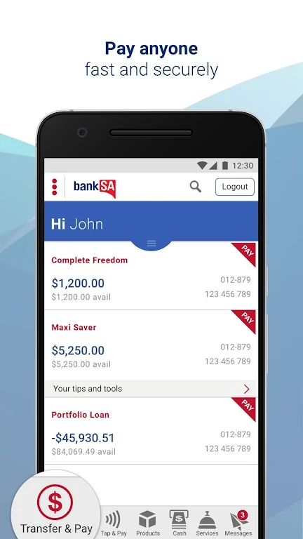 BankSA Mobile Banking Screenshot 2 