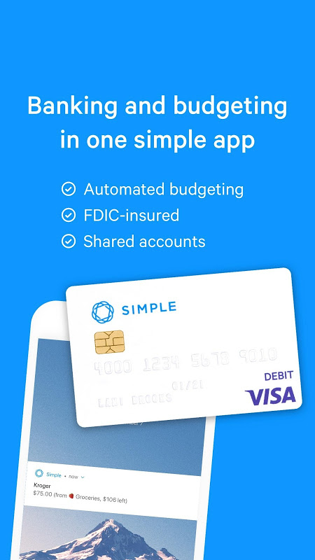 Simple - Mobile Banking and Budgeting App Screenshot 1 