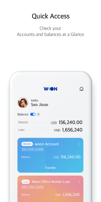Global Woori WON Banking Screenshot 2