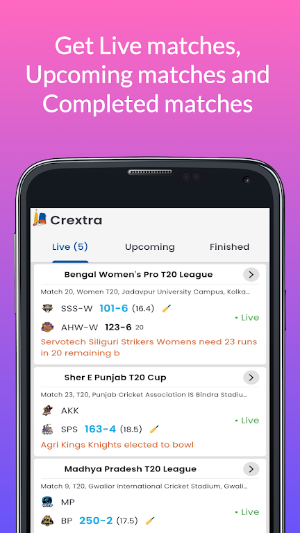 Crextra - Live Cricket Score Screenshot 2