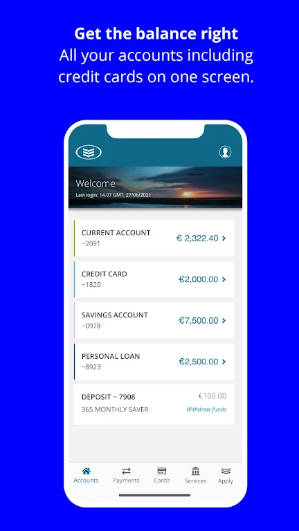 Bank of Ireland Mobile Banking Screenshot 1 