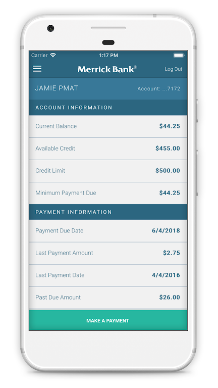 Merrick Bank Mobile Screenshot 1 