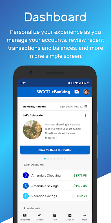 WCCU eBanking Screenshot 2