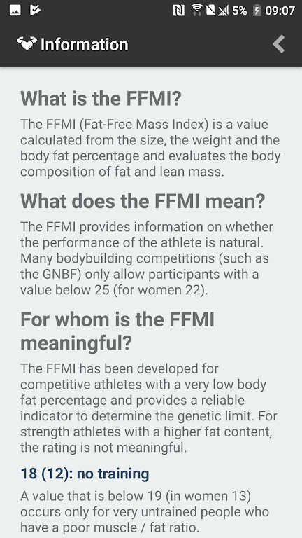 FFMI Calculator Screenshot 4 