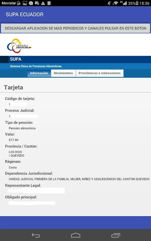 SUPA ecuador Pension alimenticia Screenshot 4