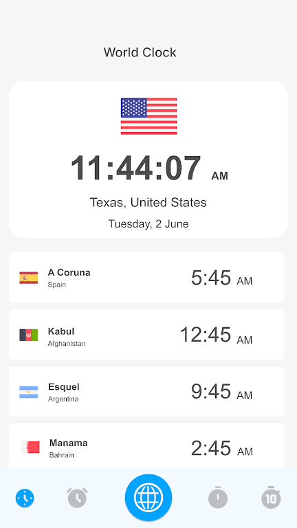 World Clock – World time clock Screenshot 1