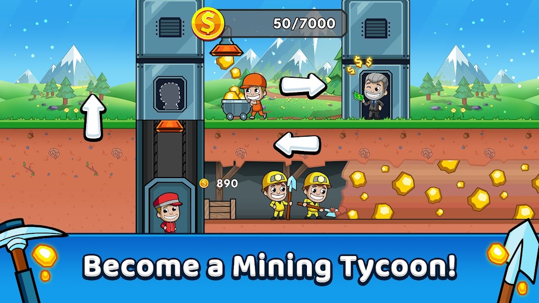 Idle Miner Tycoon: Gold & Cash Mod Screenshot 1