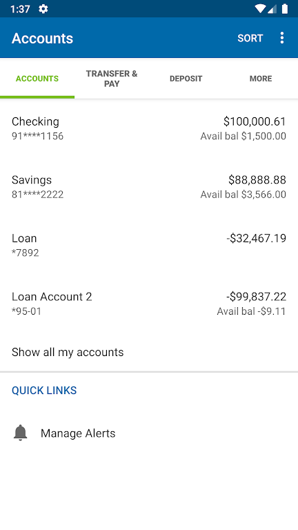 HomeTrust Mobile Banking Screenshot 3 