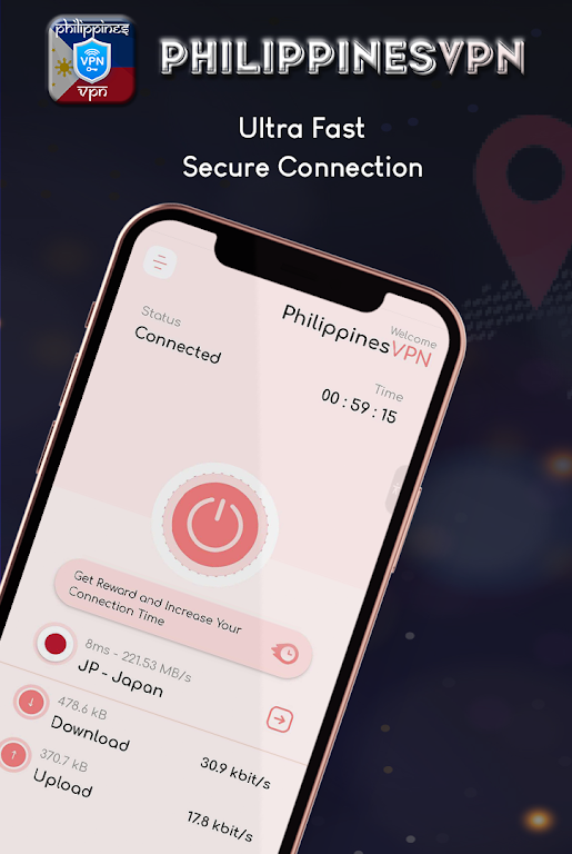 VPN Philippines-Philippines ip Screenshot 1 