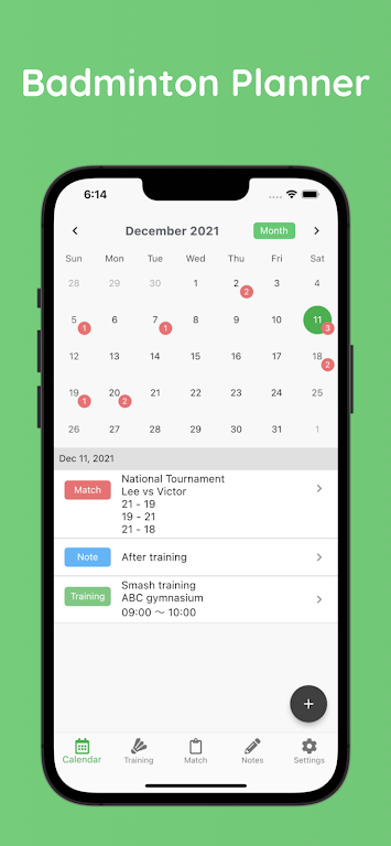 Badminton Schedule Planner Screenshot 1 
