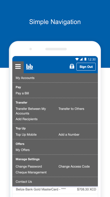 Belize Bank Corp. Mobile Banking Screenshot 3 