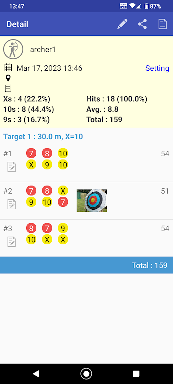 Archery Score Keeper Screenshot 2