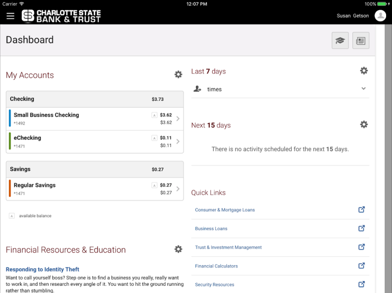 Charlotte State Bank & Trust Mobile Screenshot 3 