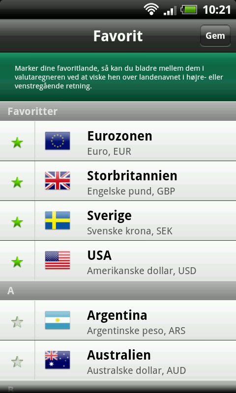 Valutaregner fra Jyske Bank Screenshot 2