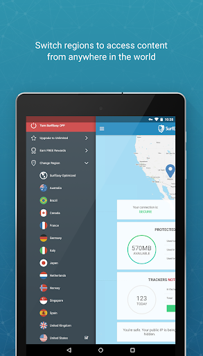 SurfEasy Secure Android VPN Screenshot 1