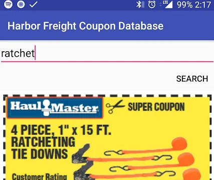 Harbor Freight Coupon Database - HFQPDB Screenshot 1 