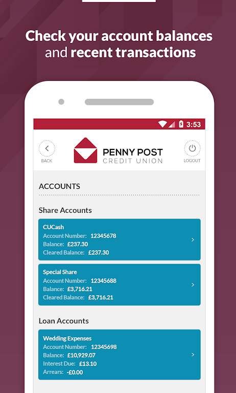 Penny Post Credit Union Screenshot 2