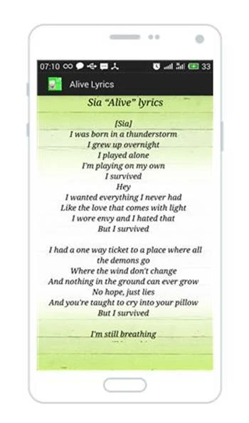 Sia - Alive Lyrics Screenshot 2