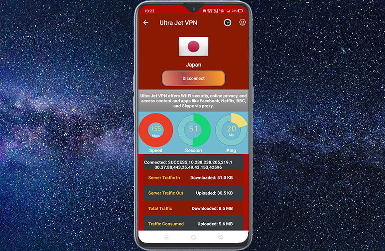 Ultra Jet VPN - Free VPN Proxy Screenshot 2