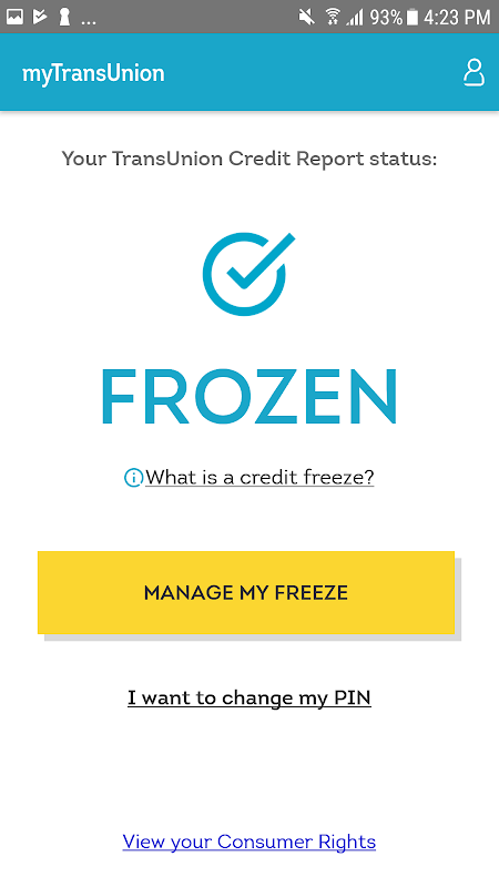 myTransUnion: Credit Freeze Screenshot 1 