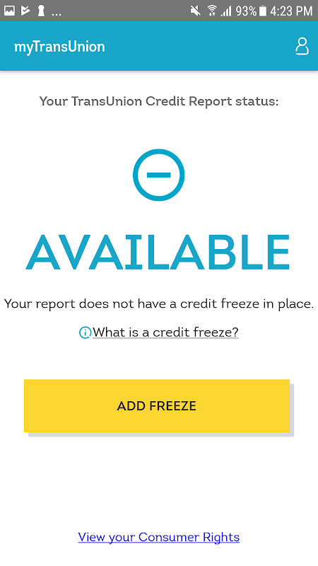 myTransUnion: Credit Freeze Screenshot 3