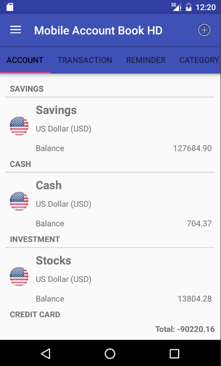 Mobile Account Book HD Lite Screenshot 1 