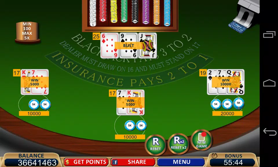 Blackjack 21+ Casino Card Game Screenshot 2