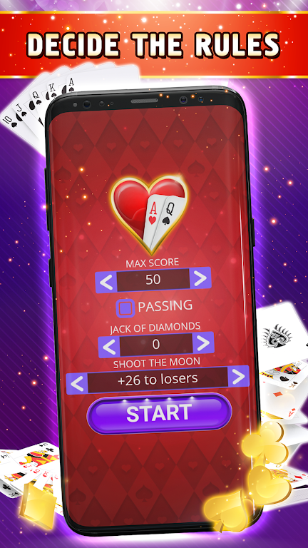 Hearts Offline - Single Player Card Game Screenshot 3