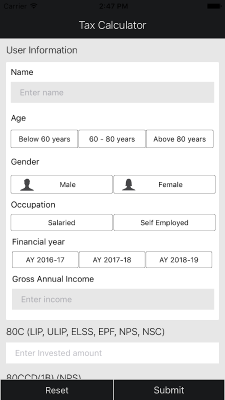 Income Tax Calculator India Screenshot 1