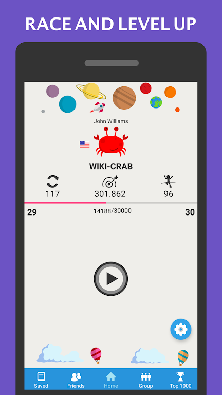 Wiki Race - Wikipedia Game Screenshot 1 