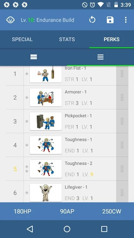 StatMan - FO4 Build Planner Screenshot 4