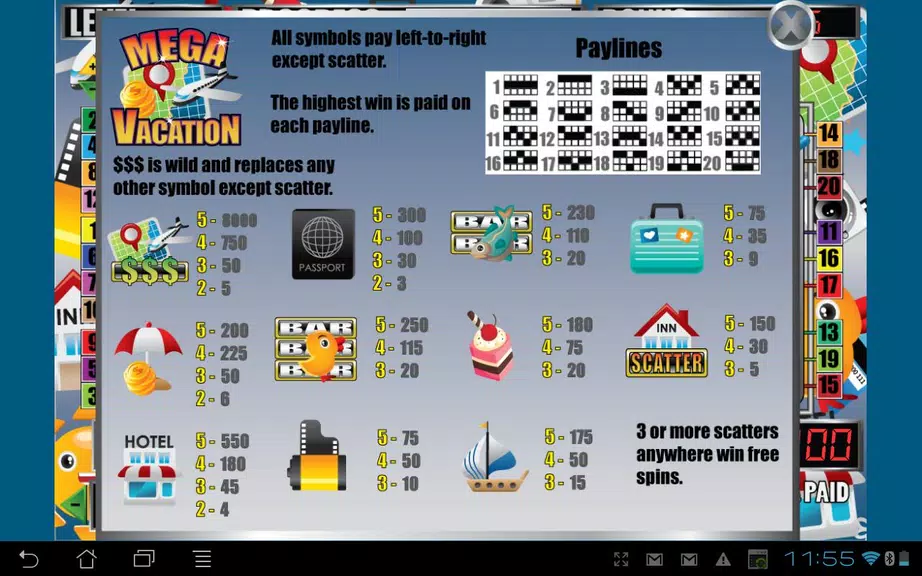 Mega Vacation Slot Machine Screenshot 4 