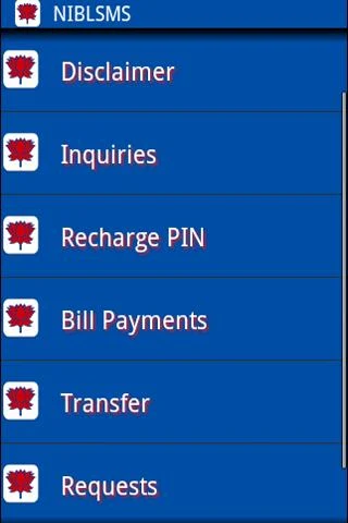 NIBL Mobile (SMS) Banking Screenshot 1