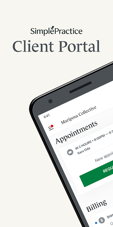 SimplePractice Client Portal Screenshot 1