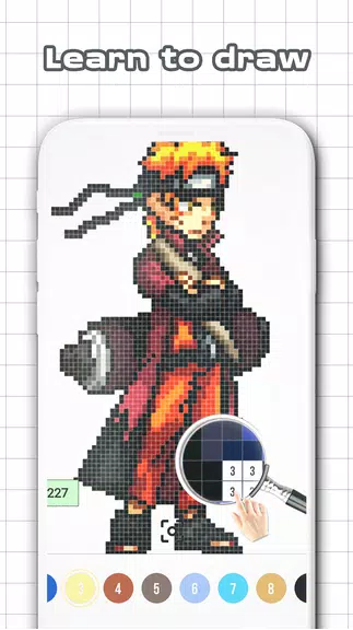 Color by Number - Naruto Sandbox Ninja Pixel Screenshot 1 