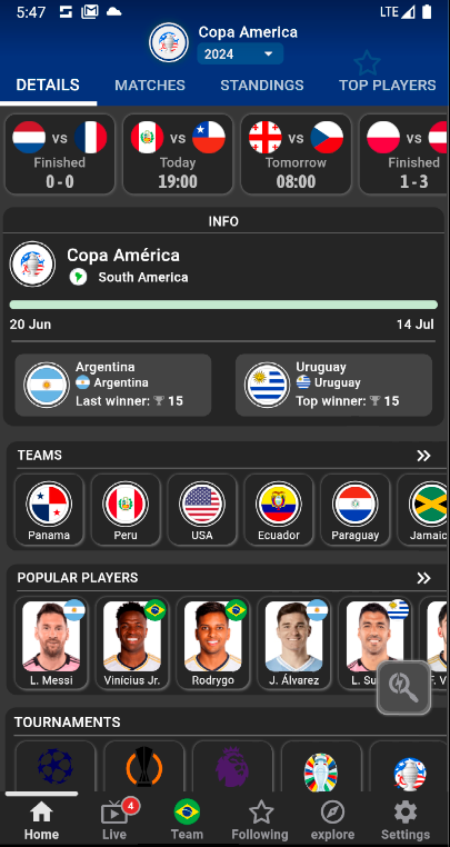 Copa America Live 2024 Screenshot 1