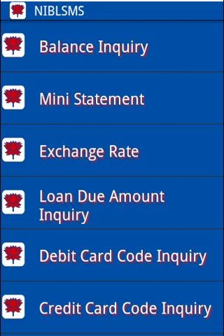 NIBL Mobile (SMS) Banking Screenshot 2