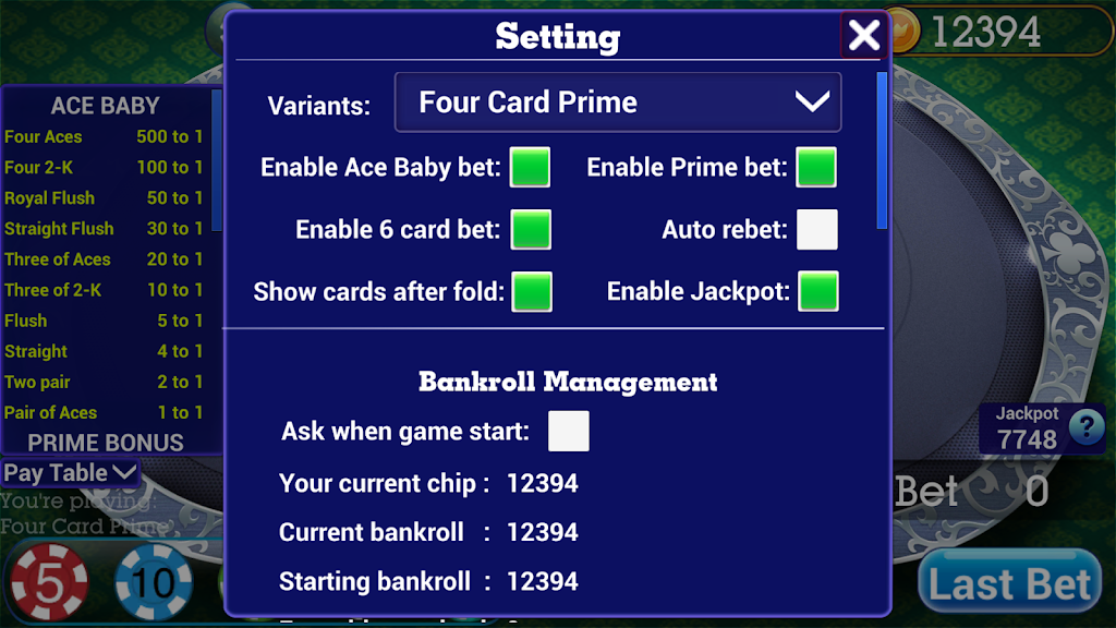 Poker Four Card Screenshot 1