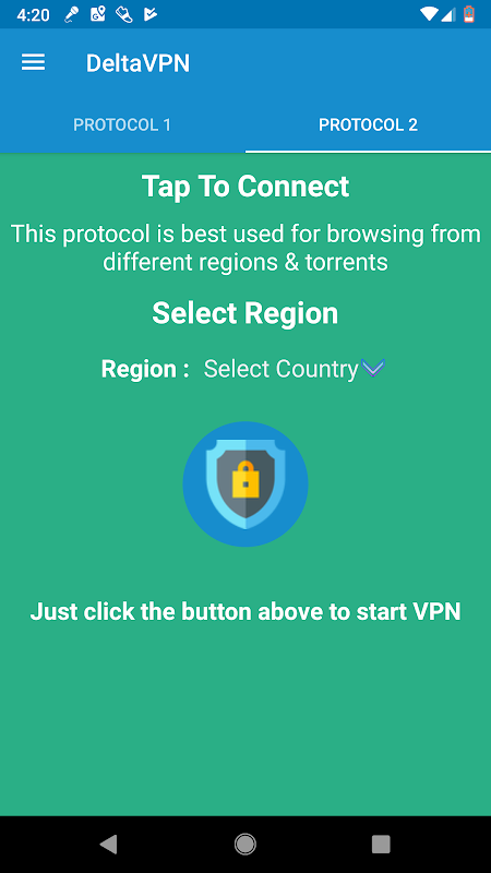 Delta VPN : Secure VPN Proxy : VPN UK, IRAN, USA Screenshot 1 