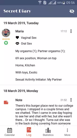 Sex Life - Sex Tracker, Diary of Sex, Sex Calendar Screenshot 2 