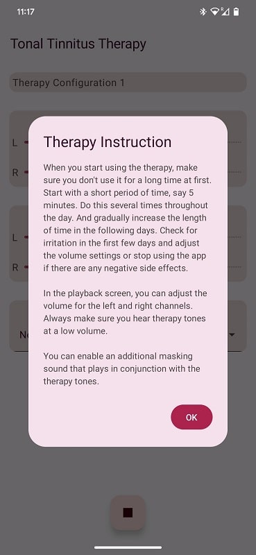 Tonal Tinnitus Therapy Screenshot 2