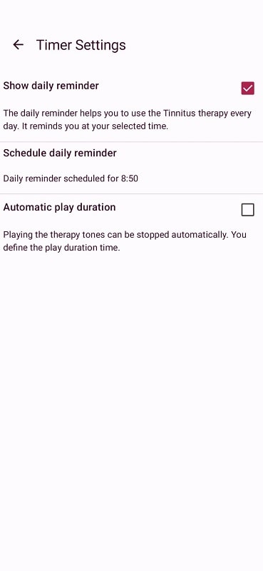 Tonal Tinnitus Therapy Screenshot 3