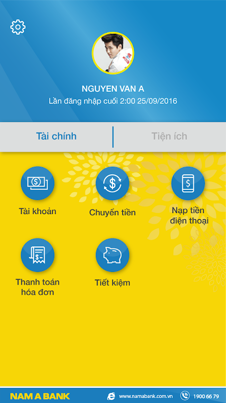 Nam A Bank Mobile Banking Screenshot 2 