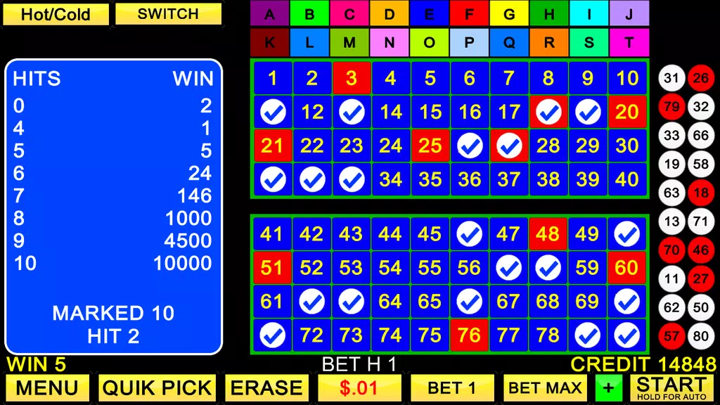 Keno 20 Card Screenshot 3 