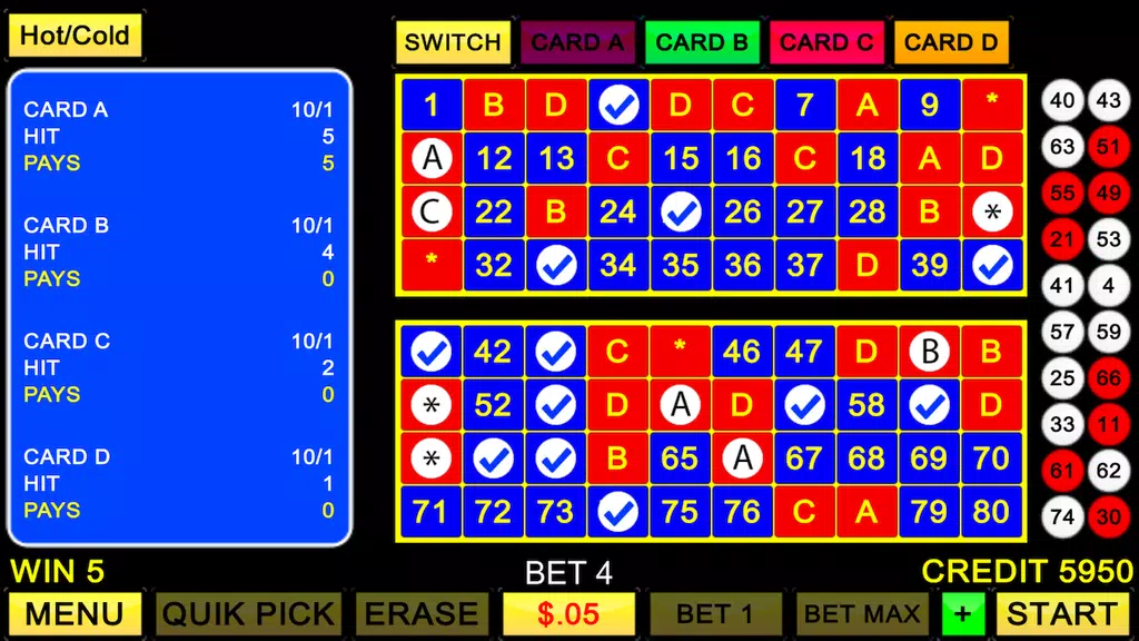 Keno 4 Card - Multi Keno Screenshot 1