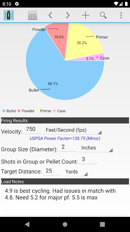 Reloading Calculator - Ammo Screenshot 3 