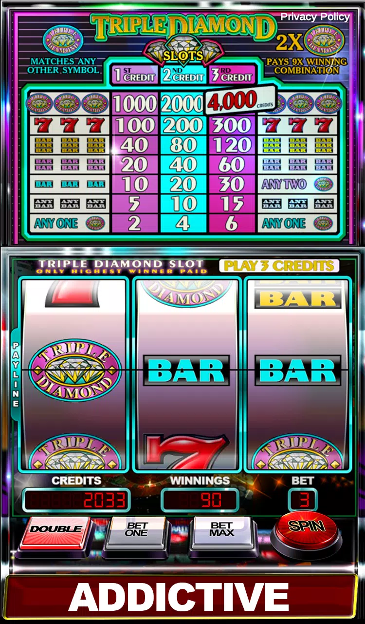 Triple Diamond Slot Machine Screenshot 1 