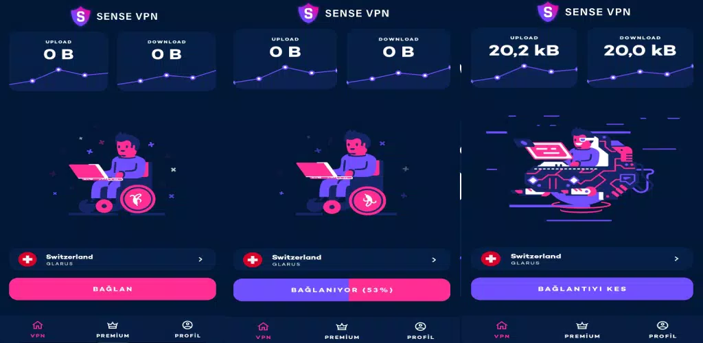 Sense VPN - Ücretsiz Hızlı Limitsiz Vpn Proxy Screenshot 1