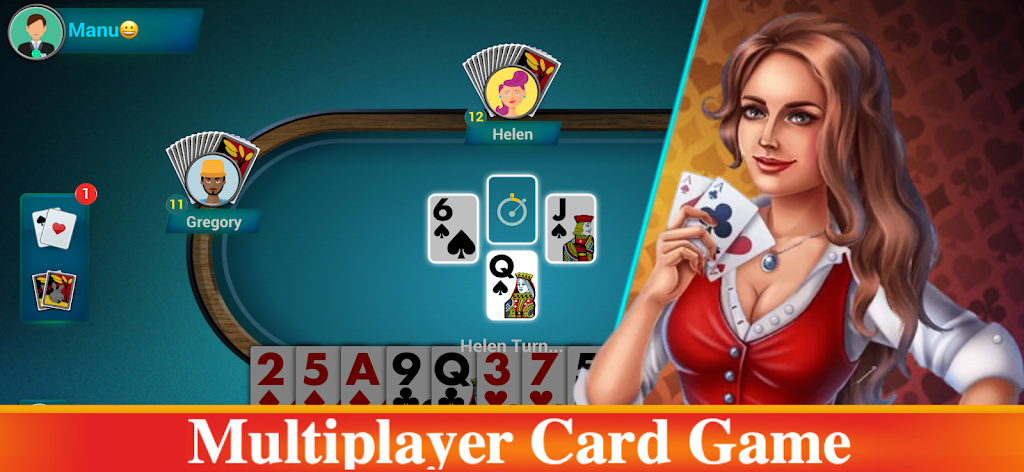 Bhabhi multiplayer card game Screenshot 1 