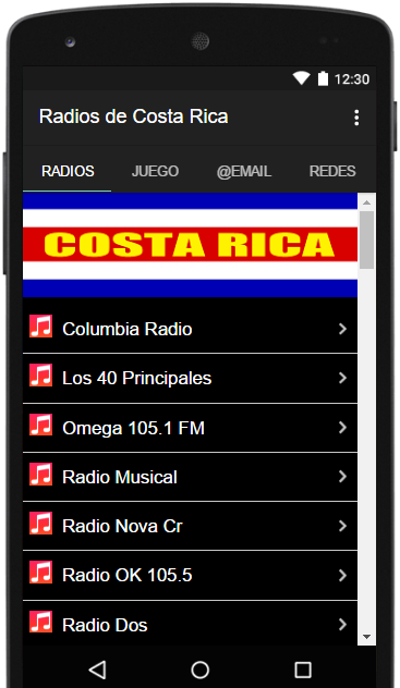 Radios Emisoras de Costa Rica FM AM en Vivo Gratis Screenshot 1 